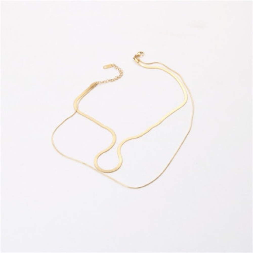🍀Free with a min of $200 A beautiful snake link double necklace 2/$70 - Picture 3 of 5